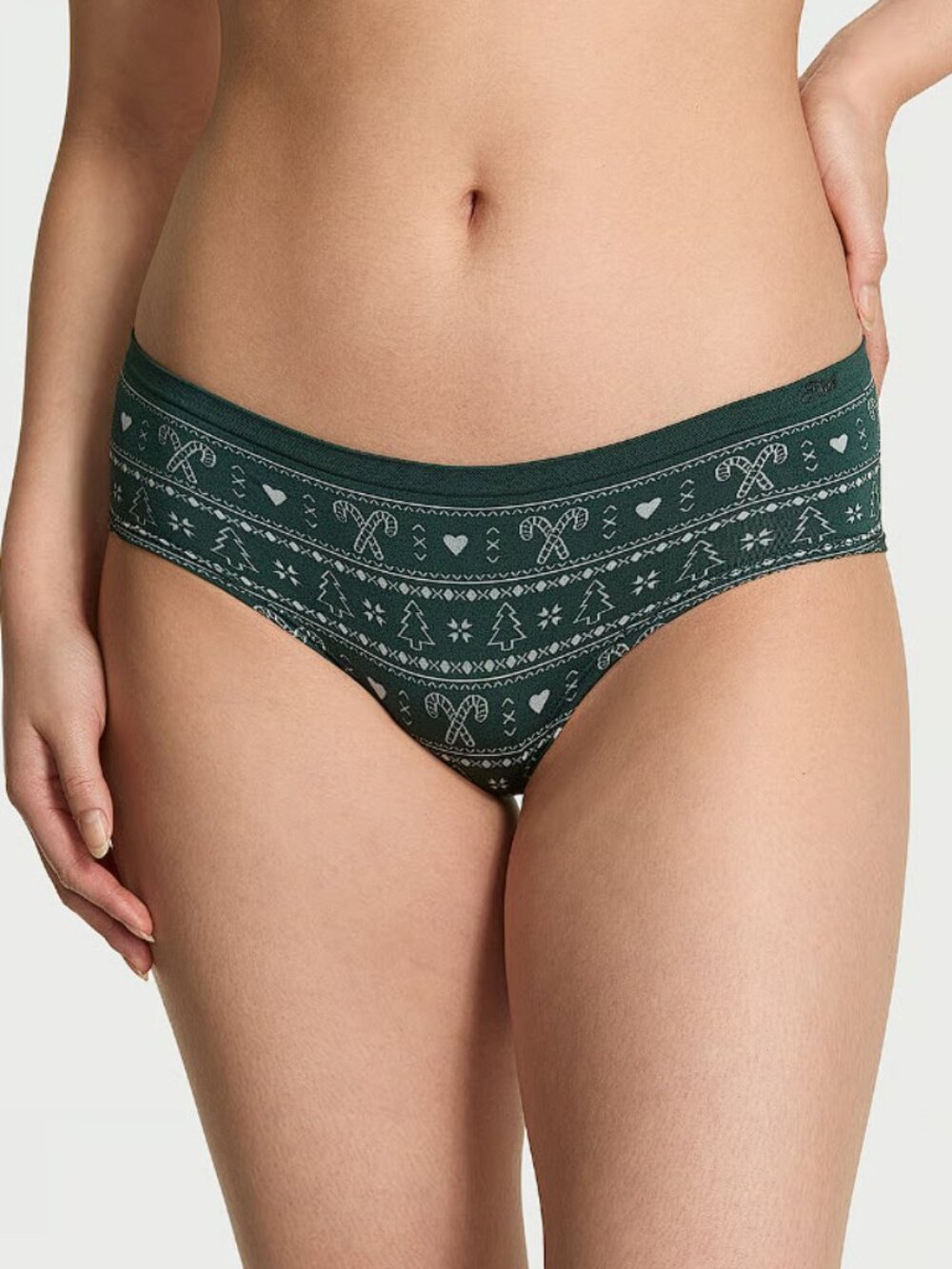Victoria’s Secret PINK Seamless Holiday Hiphugger Panty (M) Green NWT!